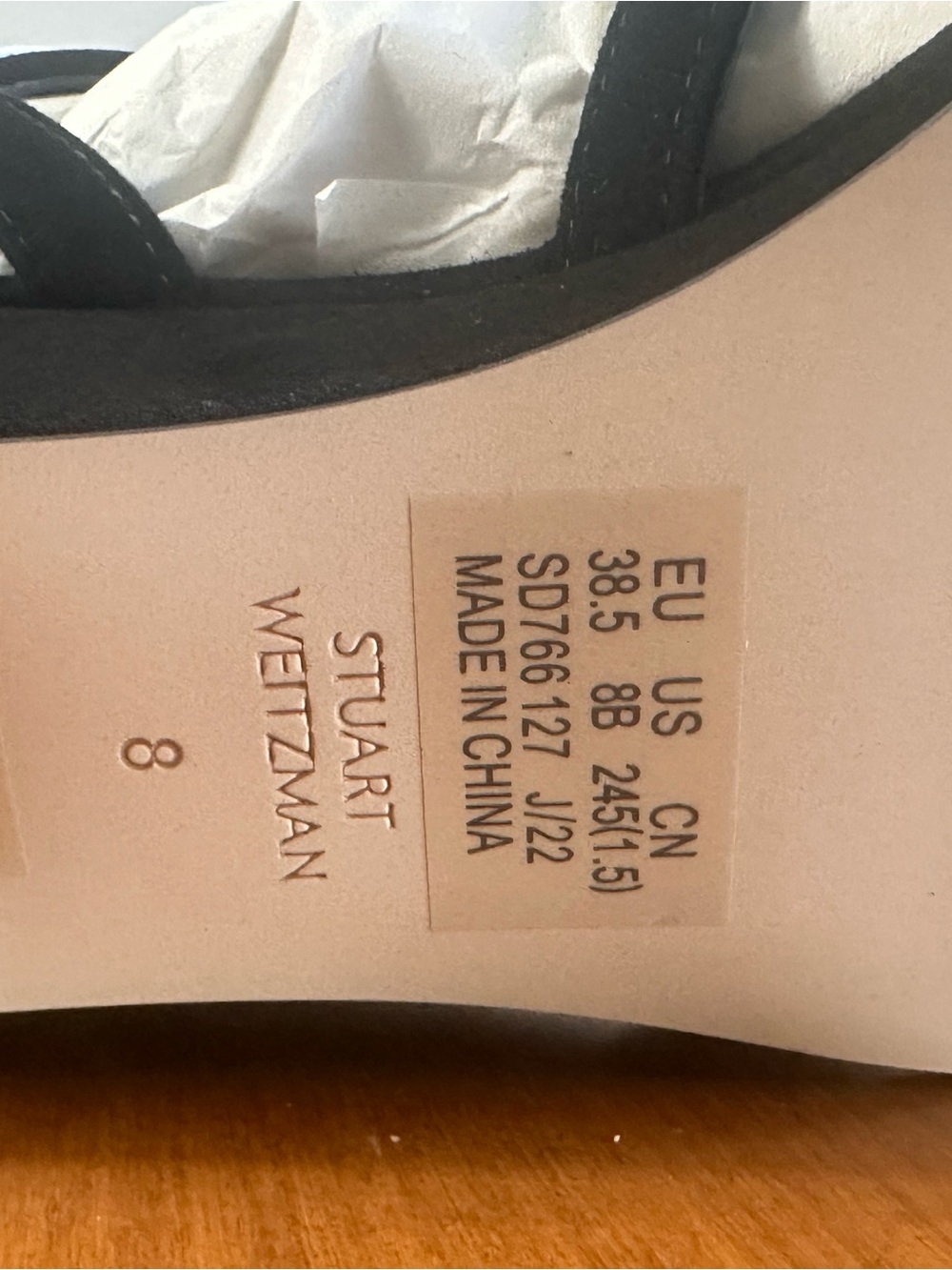 Stuart Weitzman Grecian Black Suede Sandals 8 New In Box - Picture 8 of 12